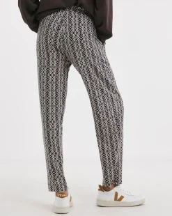 Printed Tapered Leg Jersey Trouser
