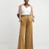 Pull On Wide Leg Zip Detail Trousers