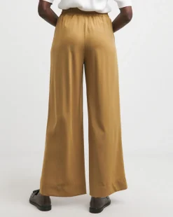 Pull On Wide Leg Zip Detail Trousers