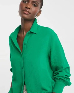 Pure Cotton Textured Relaxed Long Sleeve Shirt
