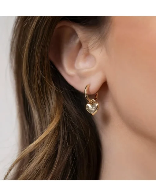 Radley 18ct Gold Plated Padlock Heart Charm Hoop Earrings