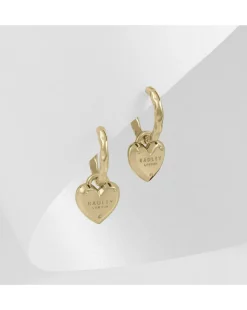Radley 18ct Gold Plated Padlock Heart Charm Hoop Earrings
