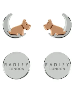 Radley Ladies 18ct Rose Gold and Silver Plated Moon and Stars Twin Pack Earrings