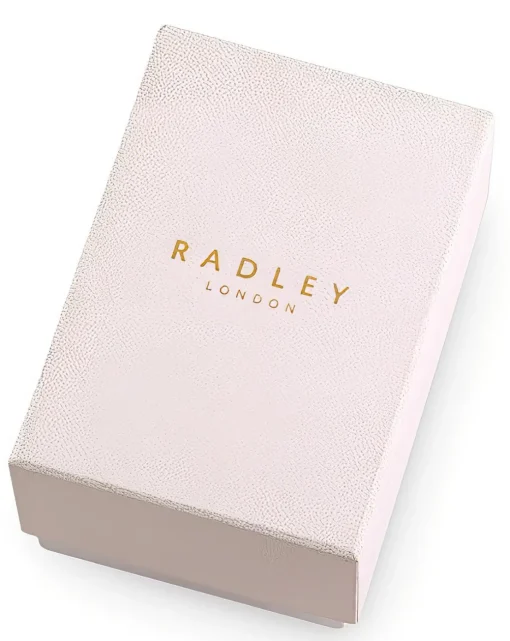 Radley Rose Gold Plated Stone Set Mother of Pearl Pink Leather Strap Watch
