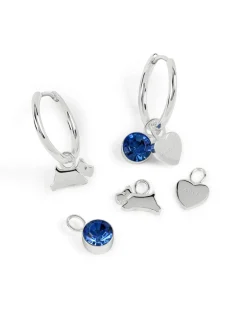 Radley Silver Plated Huggie Earring and Charm Set