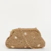 Raffia Star Studded Clutch Bag