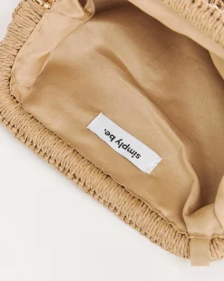 Raffia Star Studded Clutch Bag