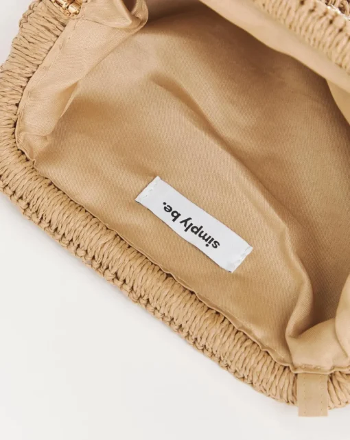 Raffia Star Studded Clutch Bag