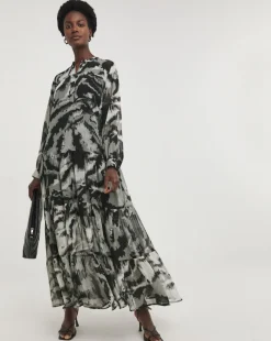 Religion Grandad Collar Maxi Dress
