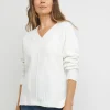 Ribbed Detail V Neck Jumper