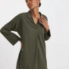 Sage Collared Pull On Longline Top