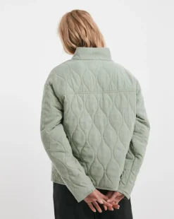 Sage Washed Quilted Short Jacket