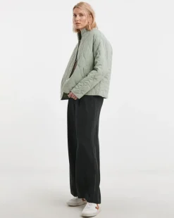 Sage Washed Quilted Short Jacket