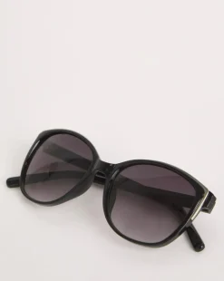 Sarah Black Wide Frame Sunglasses