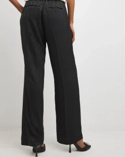 Satin Jacquard Wide Leg Trouser