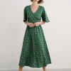 Seasalt Cornwall Chateau Dress (Half Sleeve) Bud Flower Dark Forage
