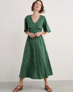 Seasalt Cornwall Chateau Dress (Half Sleeve) Bud Flower Dark Forage