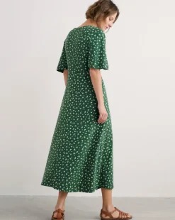 Seasalt Cornwall Chateau Dress (Half Sleeve) Bud Flower Dark Forage