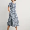 Seasalt Cornwall Fox Path Dress Shadow Blossom Indigo