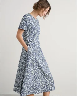 Seasalt Cornwall Fox Path Dress Shadow Blossom Indigo