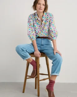 Seasalt Cornwall Hope Cottage Blouse Spring Tulips Chalk