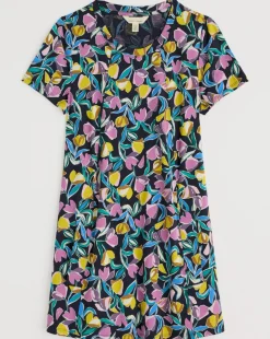 Seasalt Cornwall Screenprint Tunic Collaged Tulips Maritime