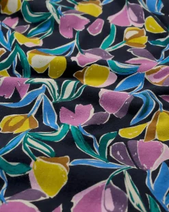 Seasalt Cornwall Screenprint Tunic Collaged Tulips Maritime