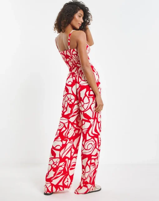 Shirred Bandeau Beach Jumpsuit