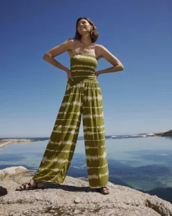 Shirred Bandeau Beach Jumpsuit