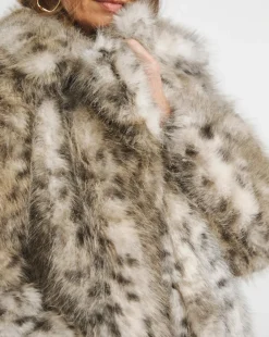 Short Leopard Faux Fur Coat