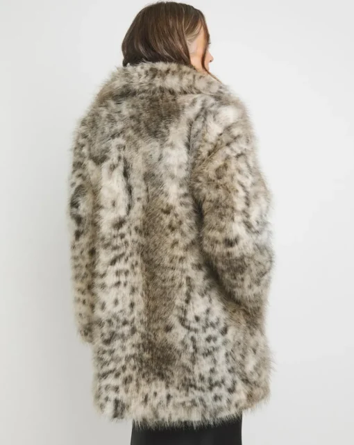 Short Leopard Faux Fur Coat
