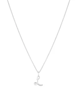 Simply Silver 925 CZ Initial Pendant - L