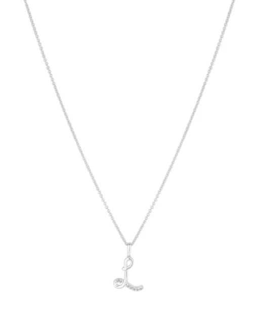 Simply Silver 925 CZ Initial Pendant - L