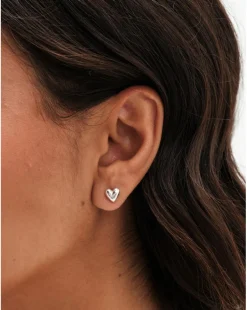 Simply Silver 925 Polished Heart Studs
