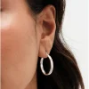 Simply Silver 925 Textured Woven Hoops