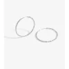 Simply Silver Cut Large Hoops