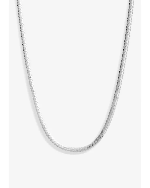 Simply Silver Flat Herringbone Necklace