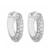 Simply Silver Sterling Silver 925 Cubic Zirconia Pave Hoop Earrings