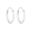 Simply Silver Sterling Silver 925 Silver Mini Diamond Cut Hoop Earrings