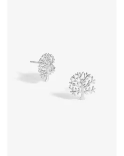 Simply Silver Sterling Silver 925 Polished Meaningful Tree Stud Earrings