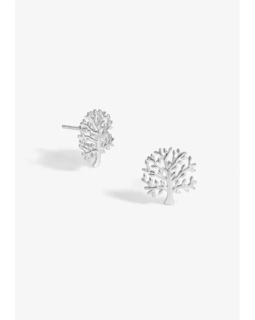 Simply Silver Sterling Silver 925 Polished Meaningful Tree Stud Earrings