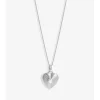 Simply Silver Sterling Silver 925 Ridged Cubic Zirconia Heart Pendant