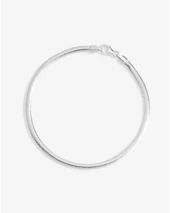 Simply Silver Sterling Silver 925 Fine Flat Snake Necklace