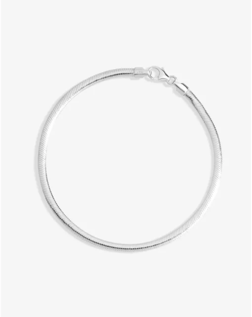 Simply Silver Sterling Silver 925 Fine Flat Snake Necklace