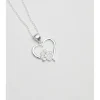 Simply Silver Sterling Silver 925 Paw Print And Heart Pendant Necklace