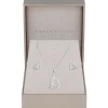 Simply Silver Sterling Silver 925 Polished Cubic Zirconia Heart Set- Gift Boxed