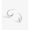 Simply Silver Sterling Silver 925 Polished Curved Hoop Earrings