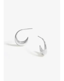 Simply Silver Sterling Silver 925 Polished Curved Hoop Earrings