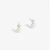 Simply Silver Sterling Silver 925 Cubic Zirconia Clover and Pearl Drop Studs