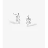 Simply Silver Sterling Silver 925 Cubic Zirconia Leaf Stud Earrings